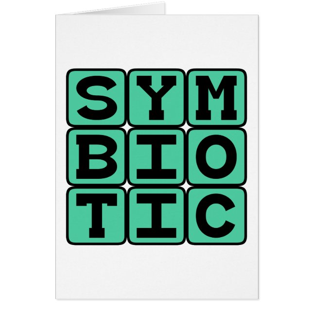 Symbiotisk, ömsesidigt beroende relation hälsningskort (Framsidan)