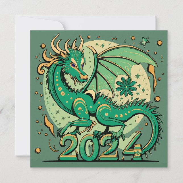 Symbol 2024 nyår, Grönt Wood Dragon (Framsida)