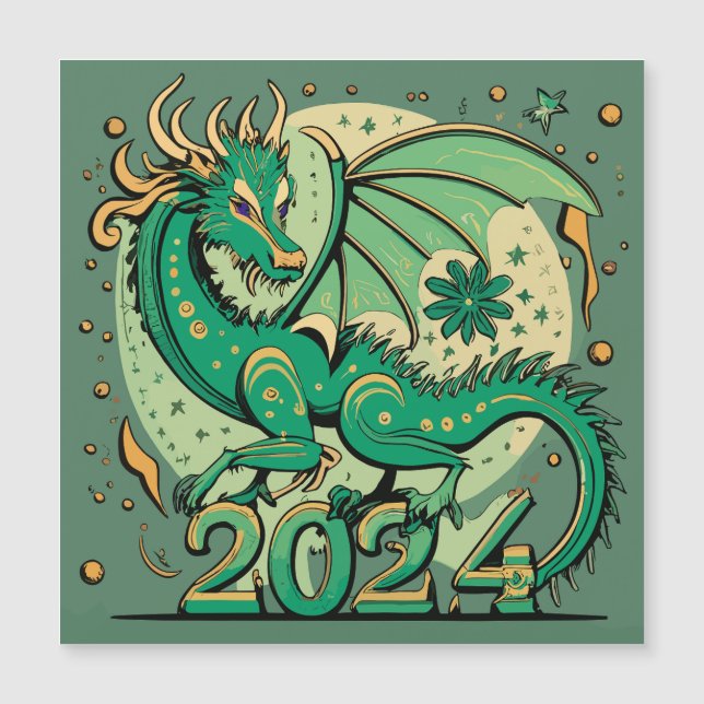Symbol 2024 nyår, Grönt Wood Dragon (Framsida)