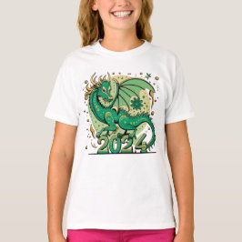 Symbol 2024 nyår, Grönt Wood Dragon T Shirt