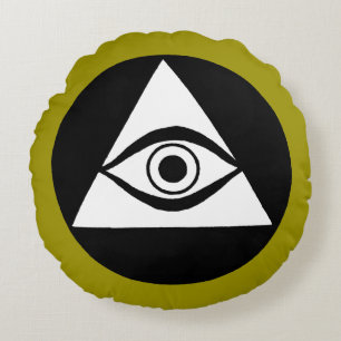 Symbol: Allt seende öga Rund Kudde