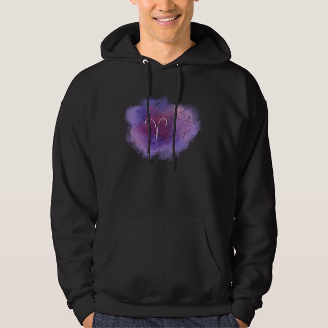 Symbol Astrology Aries Zodiac Sign Manar Hoodie (Framsida)