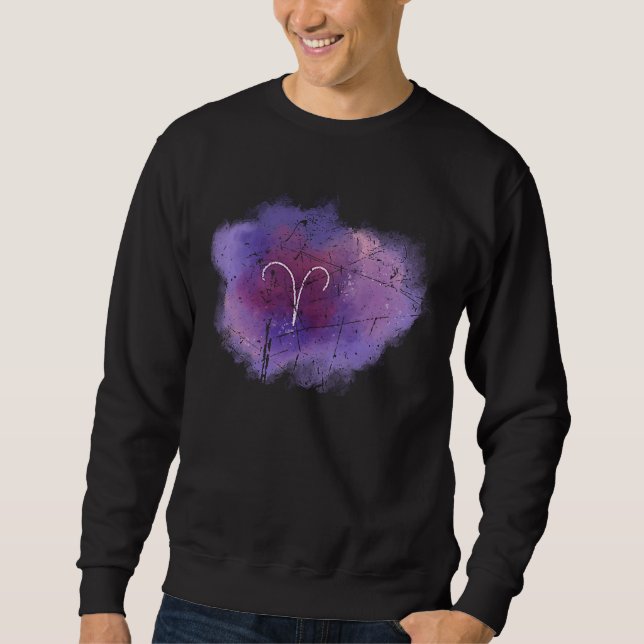 Symbol Astrology Aries Zodiac Sign Manar Lång Ärmad Tröja (Framsida)