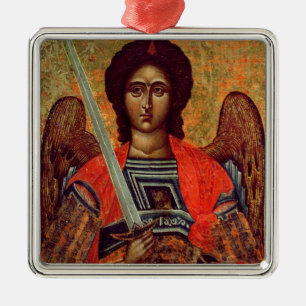 Symbol av ängeln Michael, grek, 18th århundrade Julgransprydnad Metall