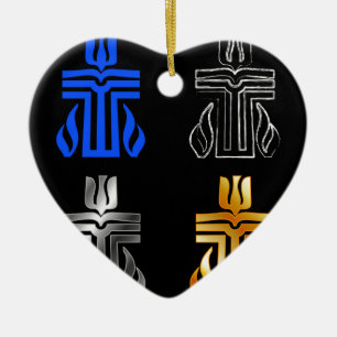 Symbol av den presbyterianska religionen julgransprydnad keramik