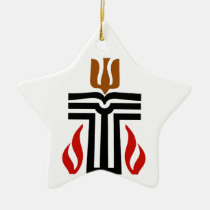 Symbol av den presbyterianska religionen julgransprydnad keramik