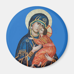 Symbol av den Theotokos rundamagneten Magnet