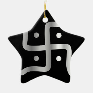 Symbol av Jainismreligionen Julgransprydnad Keramik