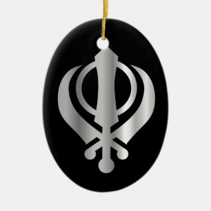 Symbol av Sikhismreligionen Julgransprydnad Keramik