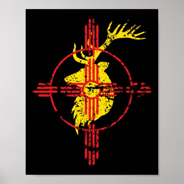 Symbol Design för jakt på Zia i new mexico Statlig Poster (Framsidan)