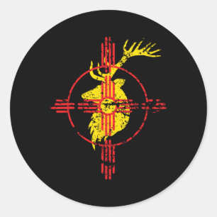 Symbol Design för jakt på Zia i new mexico Statlig Runt Klistermärke