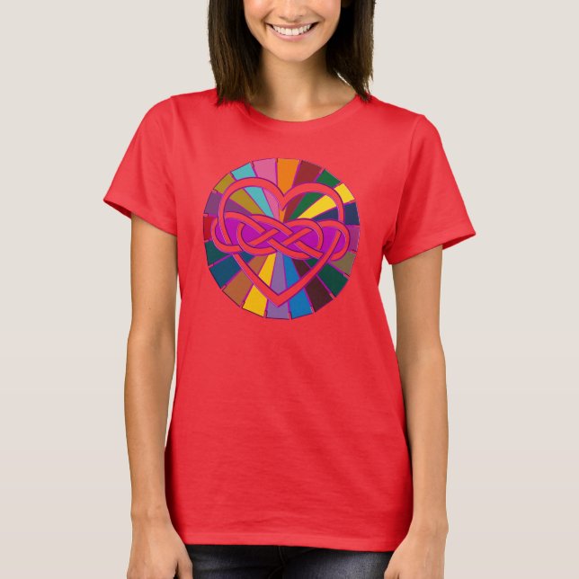 Symbol dubbla Ofinity Hjärtfärgad shine Tee (Framsida)