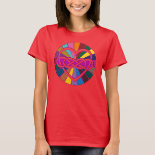 Symbol dubbla Ofinity Hjärtfärgad shine Tee Shirt