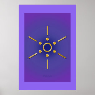 Symbol Elomin / guld blå violett Poster