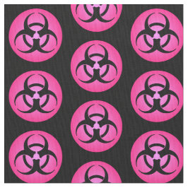 Symbol Fabric rosa & Black Biohazard Tyg