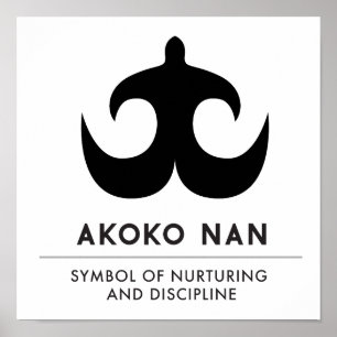 Symbol för AKOKO NAN av att fostra och discipli Poster