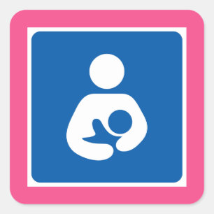 Symbol för amning fyrkantigt klistermärke