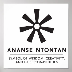 Symbol för ANANSE NTONTAN av vishet, kreativite Poster