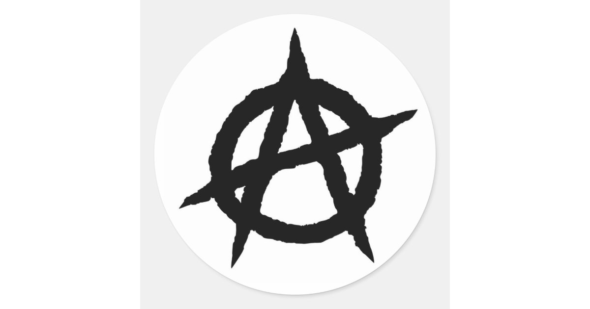 Symbol For Anarki Svart Musikkultur Tecken Kao Runt Klistermarke Zazzle Se