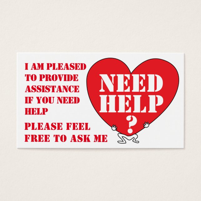 SYMBOL FÖR ASSISTANS/HJÄLP-LEVERANTÖRER VISITKORT (Framsidan)