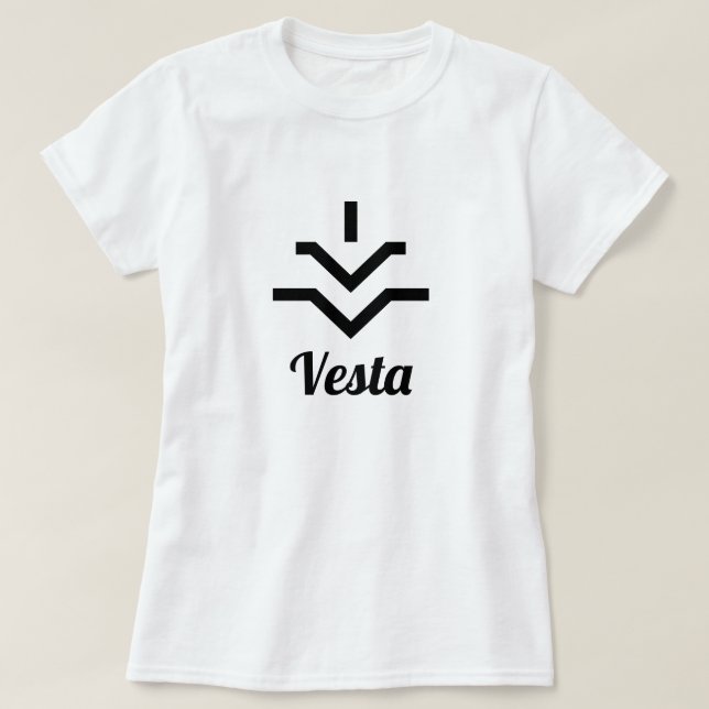 ⚶ symbol för asteroide Vesta T-shirt (Design framsida)