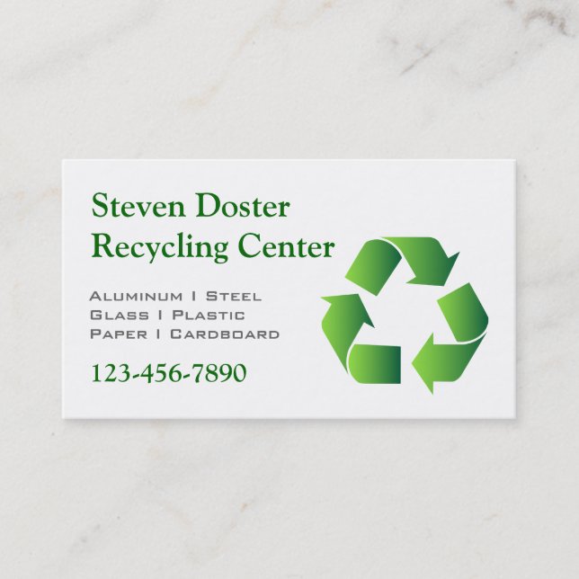 Symbol för Återvinna av grönt Visitkort (Framsida)