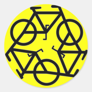 Symbol för återvinnacykellogotyp runt klistermärke