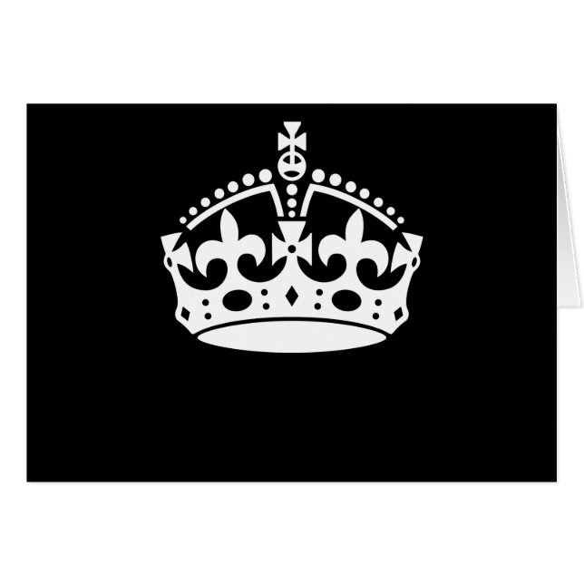 Symbol för behålla LUGN KRONA på svart Hälsningskort (Framsidan Horizontal)
