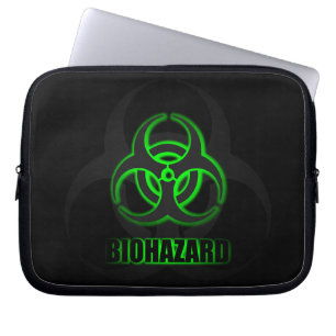 Symbol för biofara i växlande Grönt Laptop Sleeve