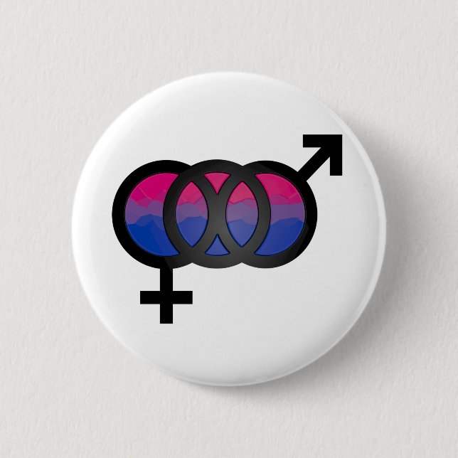 symbol för bisexuell person 3D Knapp (Framsida)