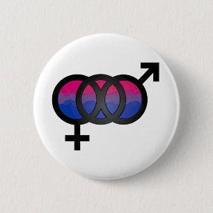 symbol för bisexuell person 3D Knapp