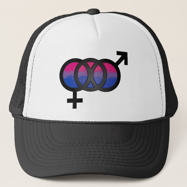 symbol för bisexuell person 3D Truckerkeps (Framsida)