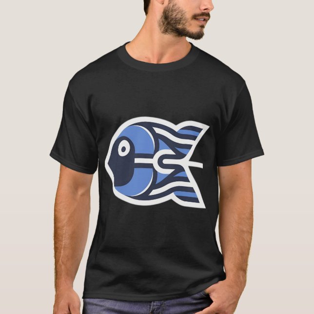 Symbol för blå fisk t shirt (Framsida)