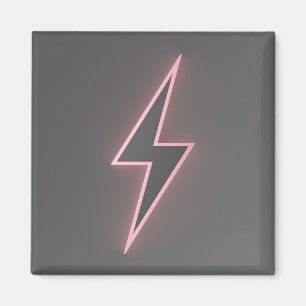 Symbol för blixt vid rosa magnet