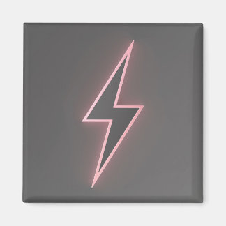 Symbol för blixt vid rosa magnet