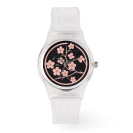 Symbol för blommar av körsbär, minimalism, rosa armbandsur