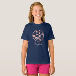 Symbol för blommar av körsbär, minimalism, rosa t shirt