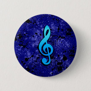 Symbol för Blue Music Note - Knapp
