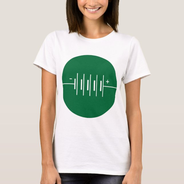 Symbol för cirkulerade batterier t-shirt (Framsida)