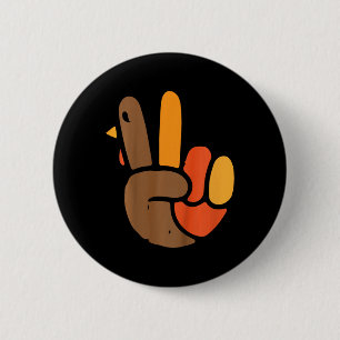 Symbol för Coola av Fredsteckenet Thanksgiving dag Knapp
