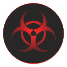 Symbol för coola Red & Black Chemical Biohazard Da