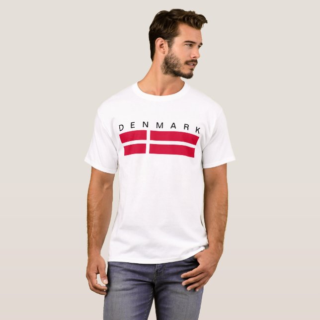Symbol för Danmark landflagga long T Shirt (Hel framsida)