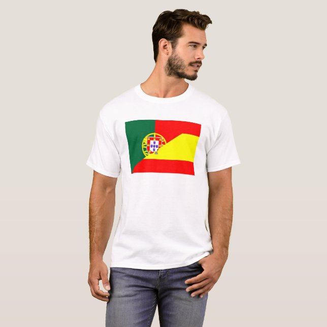Symbol för den portugisiska grannen land, halva fl t-shirt (Hel framsida)