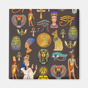 Symbol för det antika egyptiska Hieroglyphic Mönst Magnet
