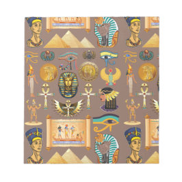 Symbol för det egyptiska antika Hieroglyphic Mönst Anteckningsblock