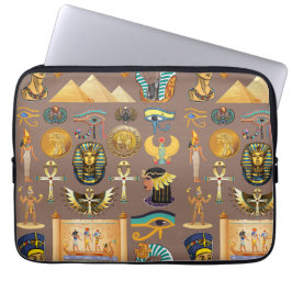 Symbol för det egyptiska antika Hieroglyphic Mönst Laptop Fodral