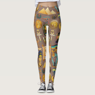 Symbol för det egyptiska antika Hieroglyphic Mönst Leggings