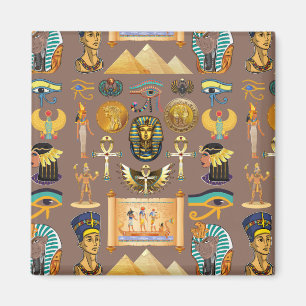 Symbol för det egyptiska antika Hieroglyphic Mönst Magnet
