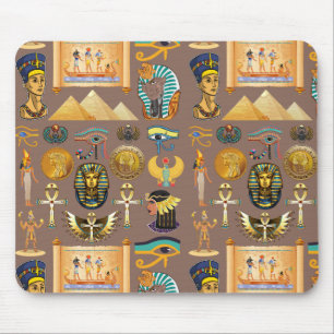 Symbol för det egyptiska antika Hieroglyphic Mönst Musmatta