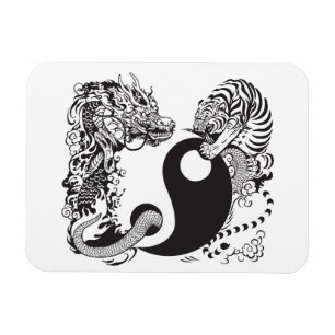 symbol för drake och tiger yin yang magnet